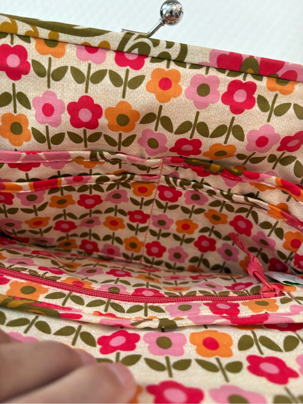 Vera Bradley Alice Kisslock Satchel Bag Folkloric Floral Quilted Retired EUC - Picture 13 of 17